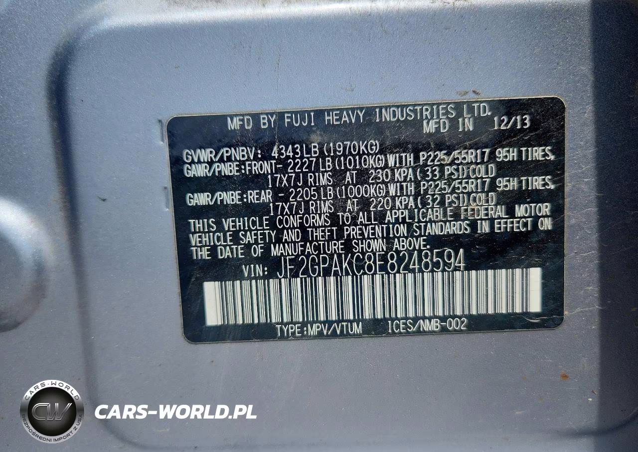 2014 Subaru Xv Crosstrek 2.0 Limited VIN:JF2GPAKC8E8248594 - 13