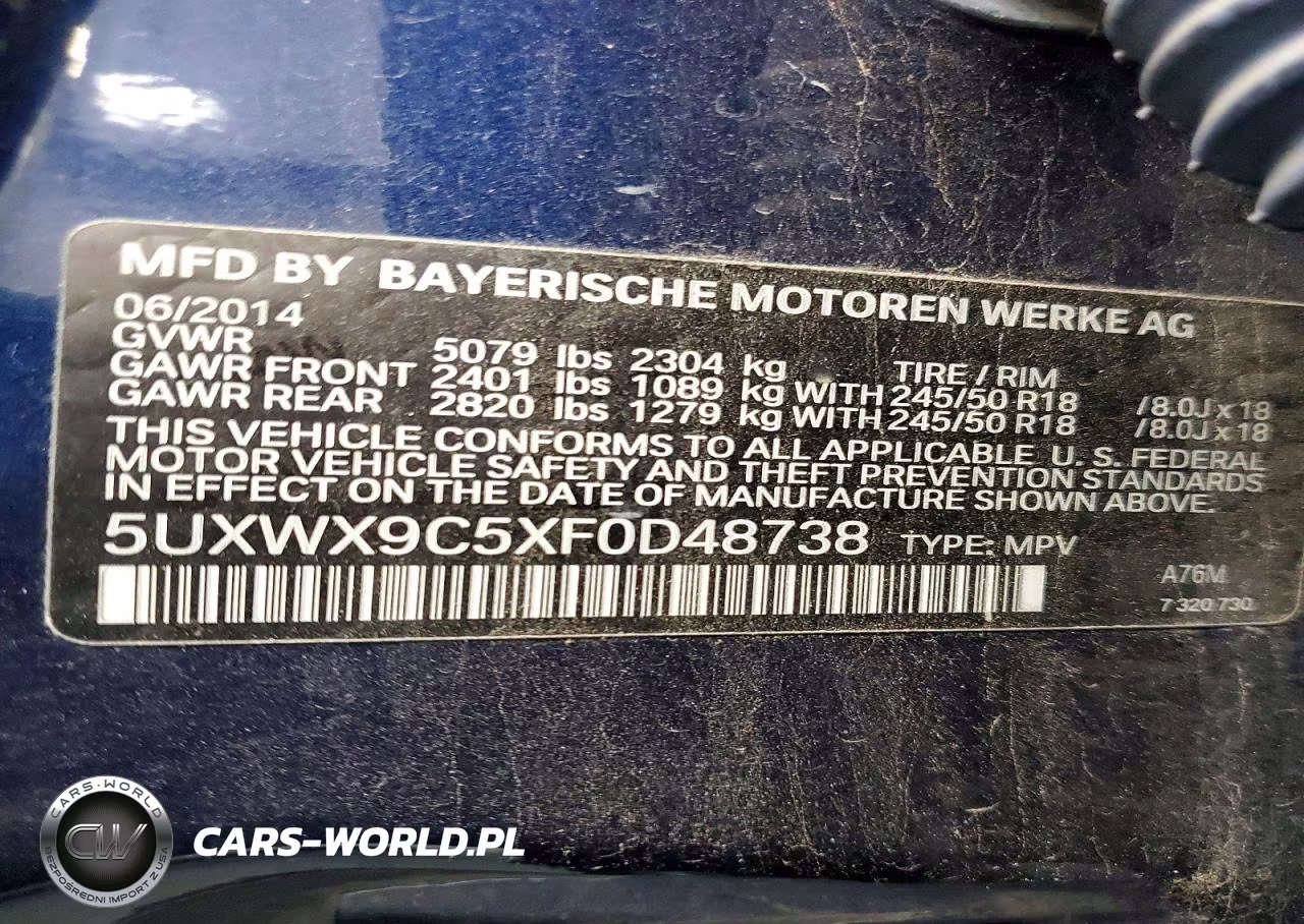 2015 BMW X3 xDrive28I VIN:5UXWX9C5XF0D48738 - 13
