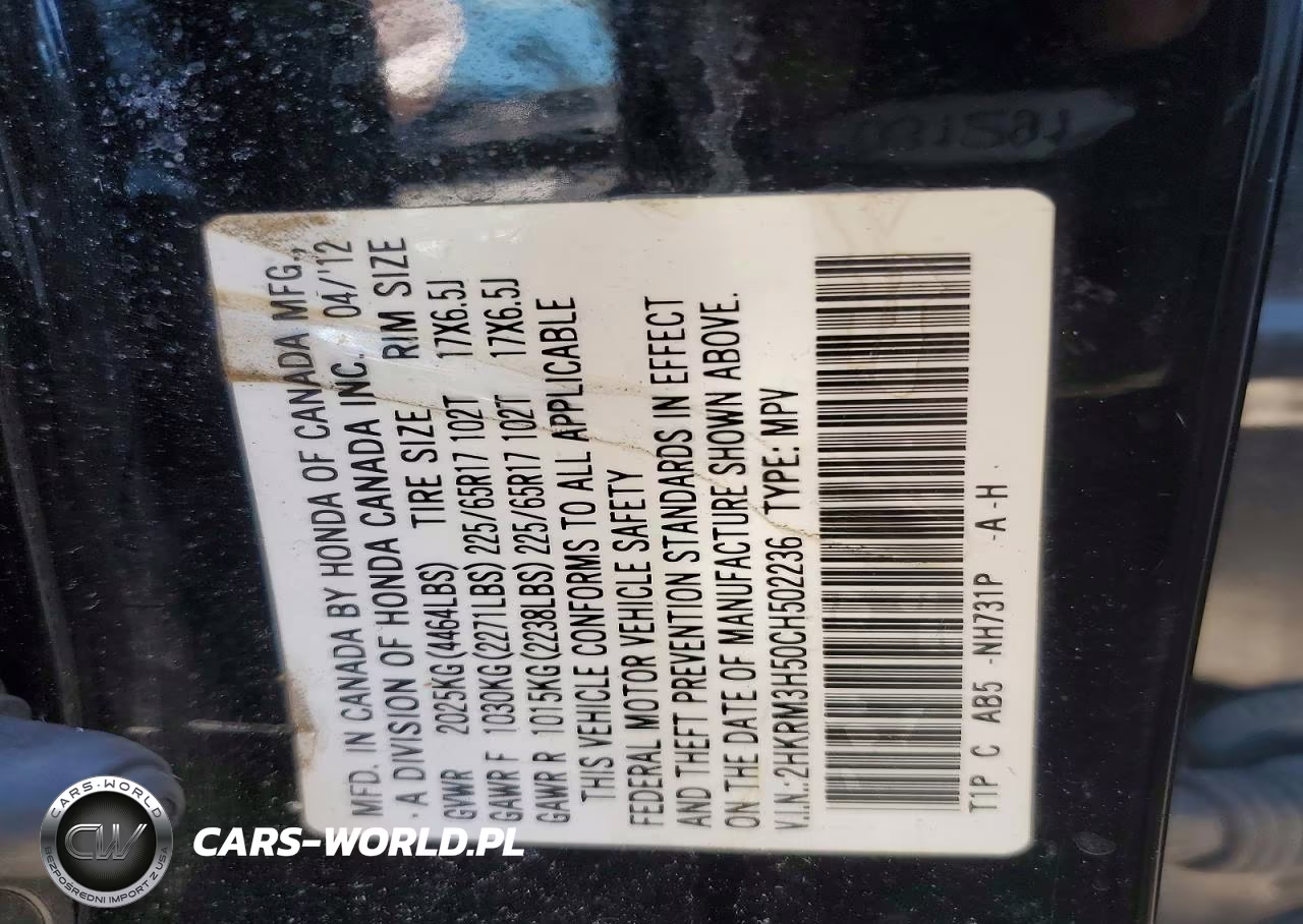 2012 Honda Cr-V Ex VIN:2HKRM3H50CH502236 - 12