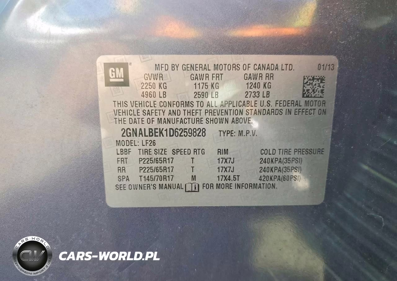 2013 Chevrolet Equinox Ls VIN:2GNALBEK1D6259828 - 12