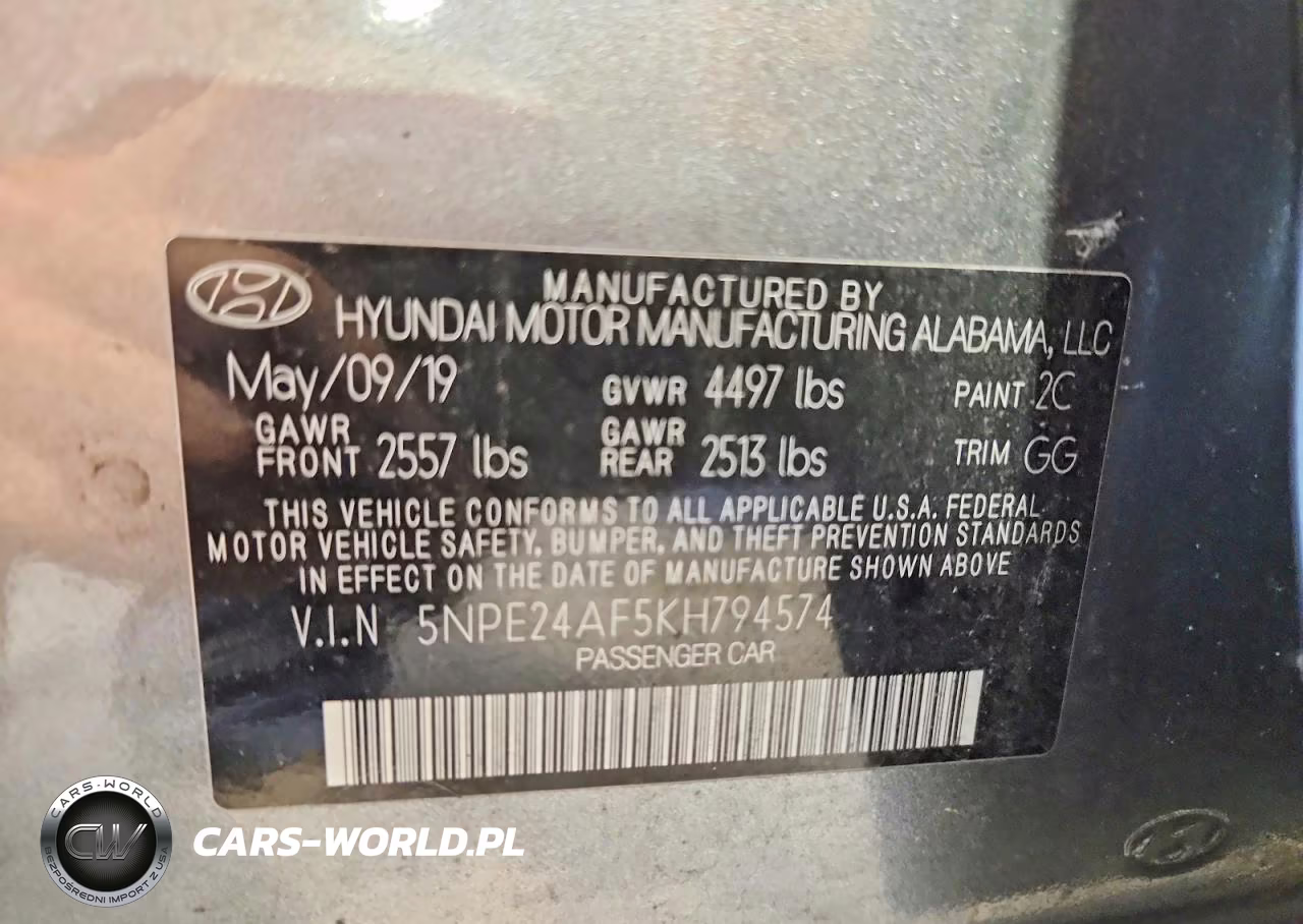 2019 Hyundai Sonata Se VIN:5NPE24AF5KH794574 - 12