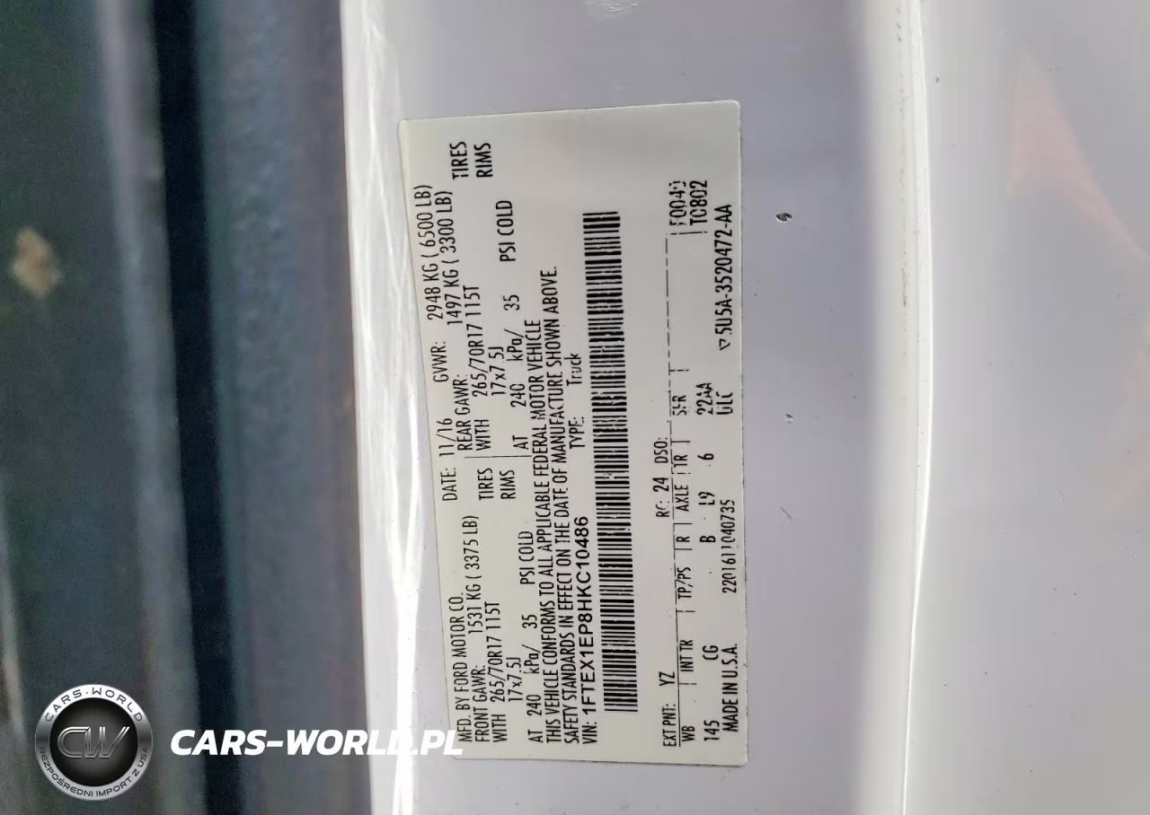 2017 Ford F150 Super Cab VIN:1FTEX1EP8HKC10486 - 12