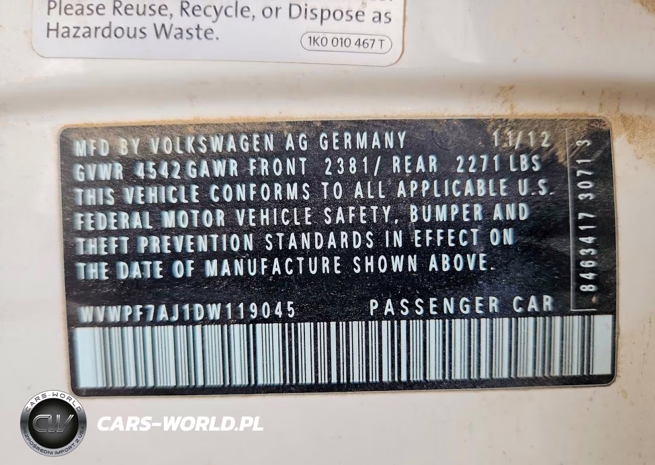 2013 Volkswagen Golf R VIN:WVWPF7AJ1DW119045 - 13