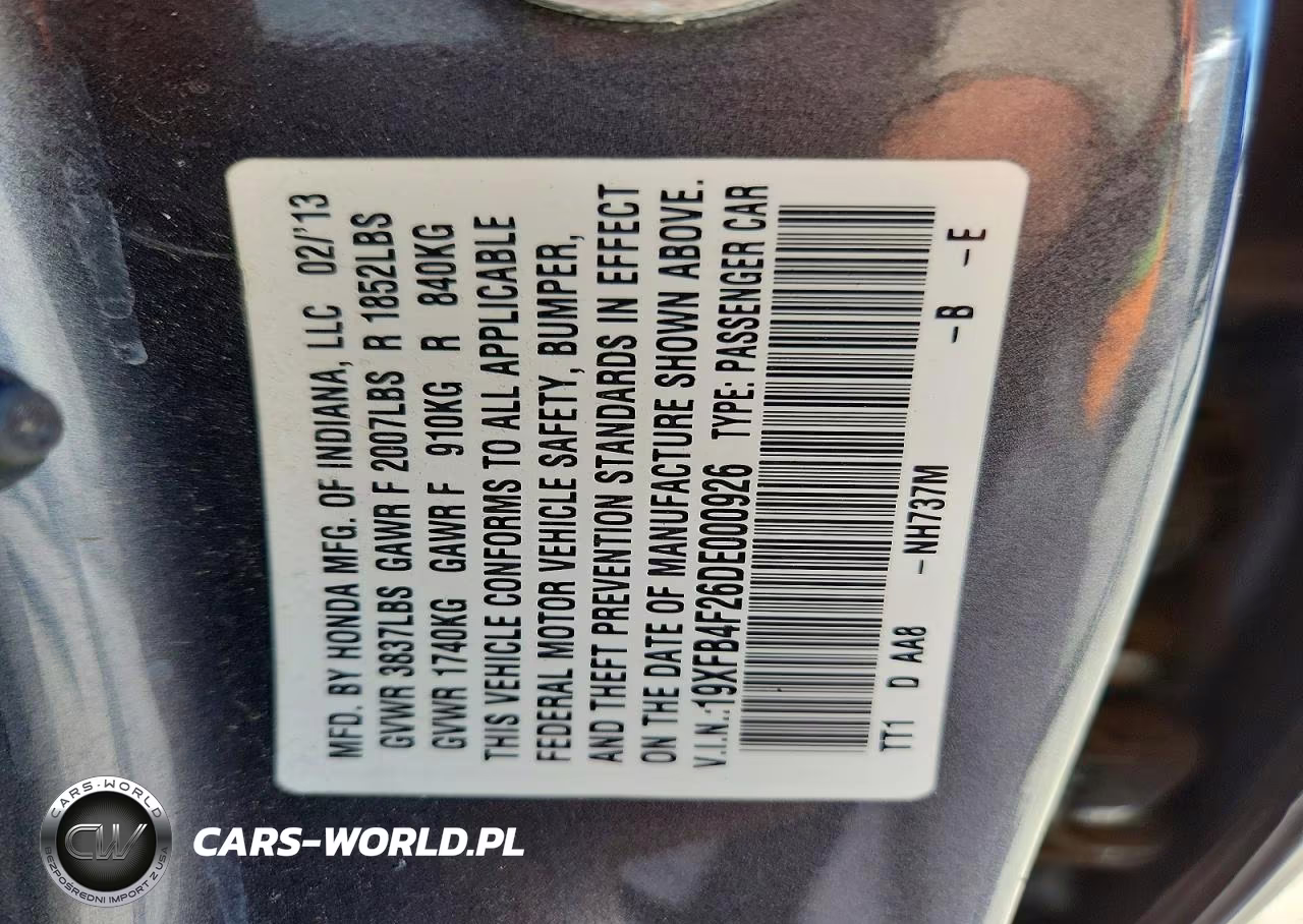 2013 Honda Civic Hybrid VIN:19XFB4F26DE000926 - 12