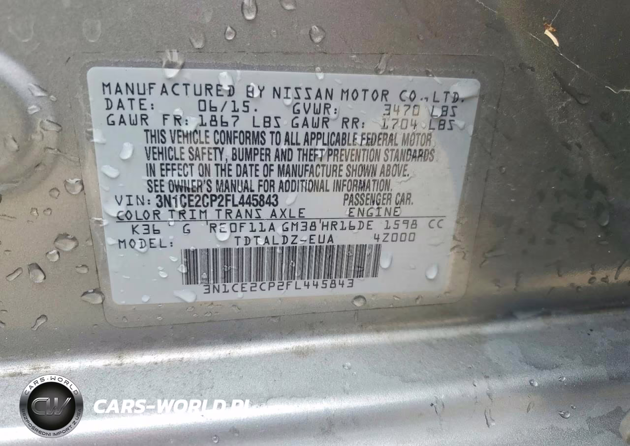 2015 Nissan Versa Note Sv VIN:3N1CE2CP2FL445843 - 12