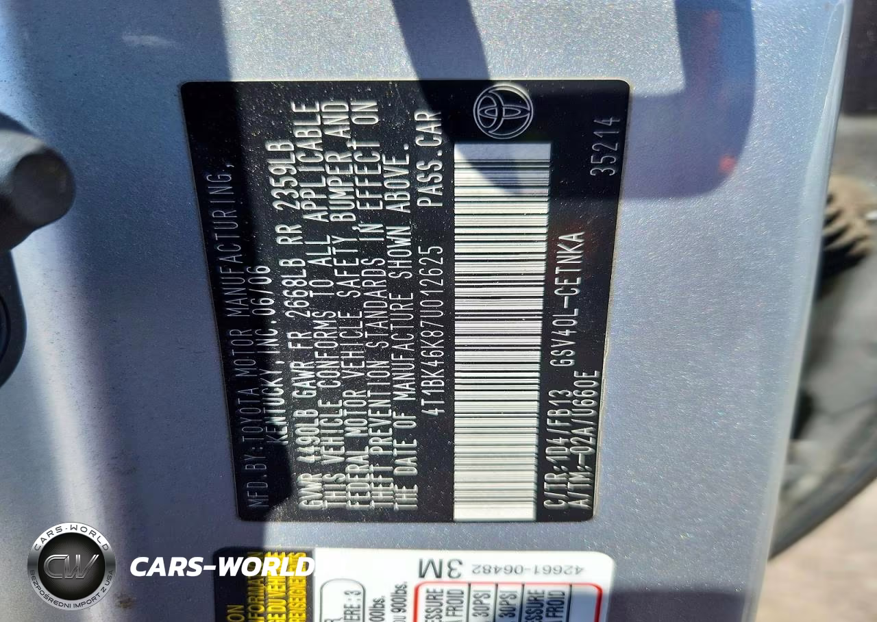 2007 Toyota Camry Le V6 VIN:4T1BK46K87U012625 - 12