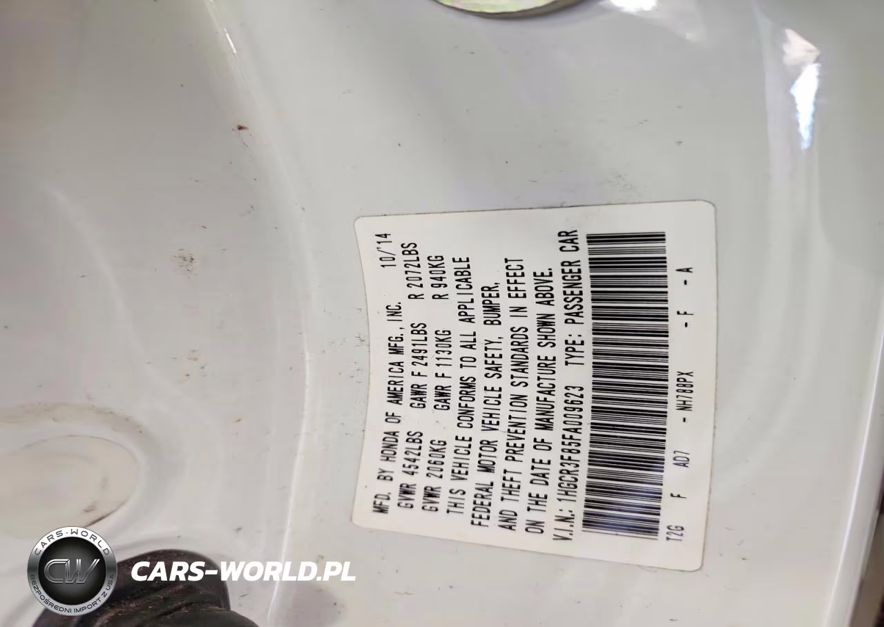 2015 Honda Accord Exl VIN:1HGCR3F85FA009623 - 12