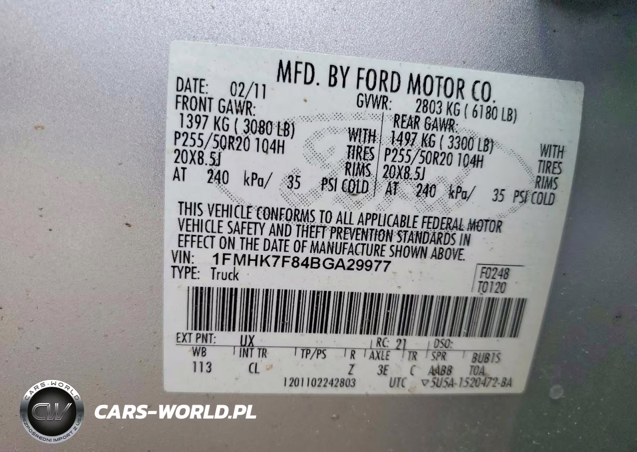 2011 Ford Explorer Limited VIN:1FMHK7F84BGA29977 - 13