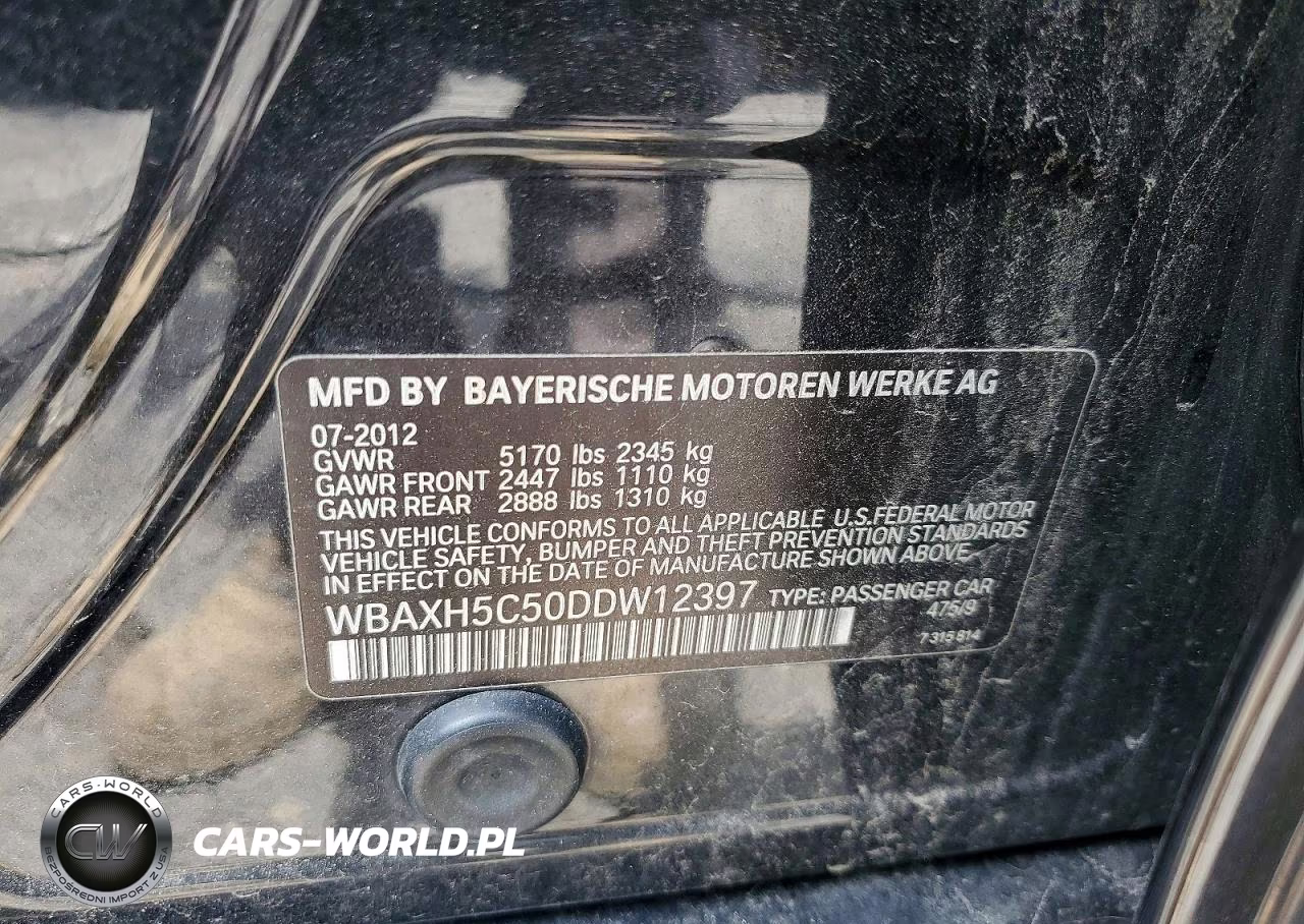 2013 BMW 528 Xi VIN:WBAXH5C50DDW12397 - 12