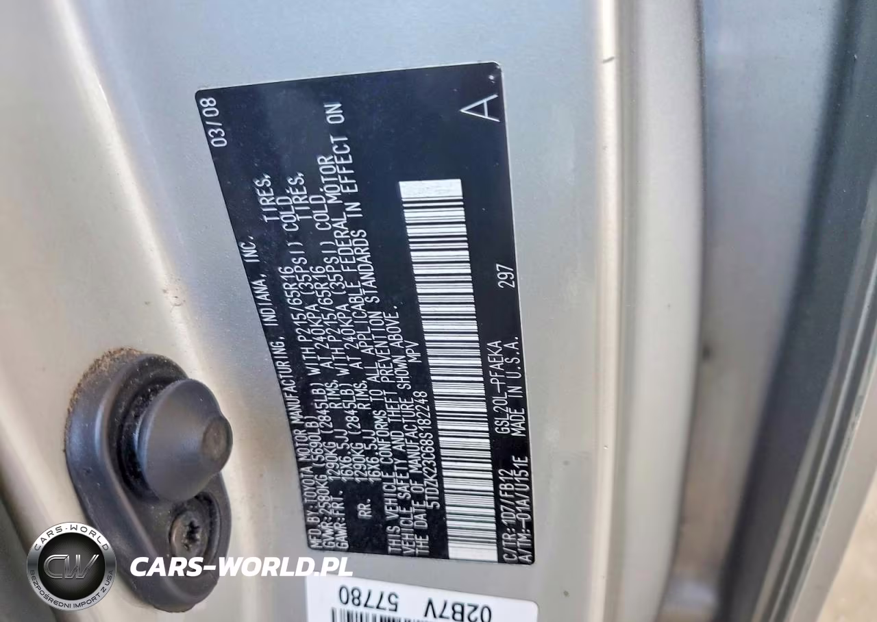 2008 Toyota Sienna Ce 7-Passenger VIN:5TDZK23C68S182248 - 12