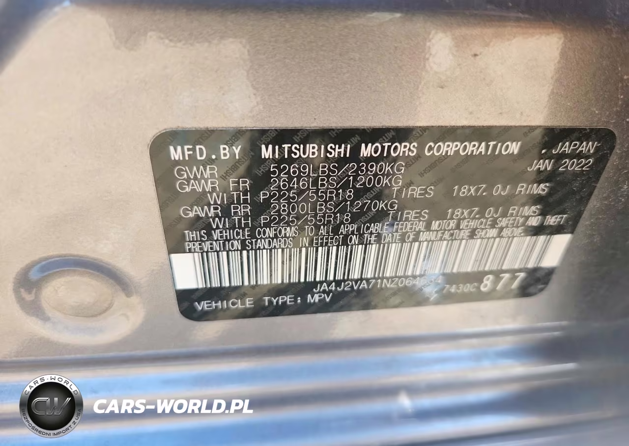 2022 Mitsubishi Outlander Sel VIN:JA4J2VA71NZ064634 - 12
