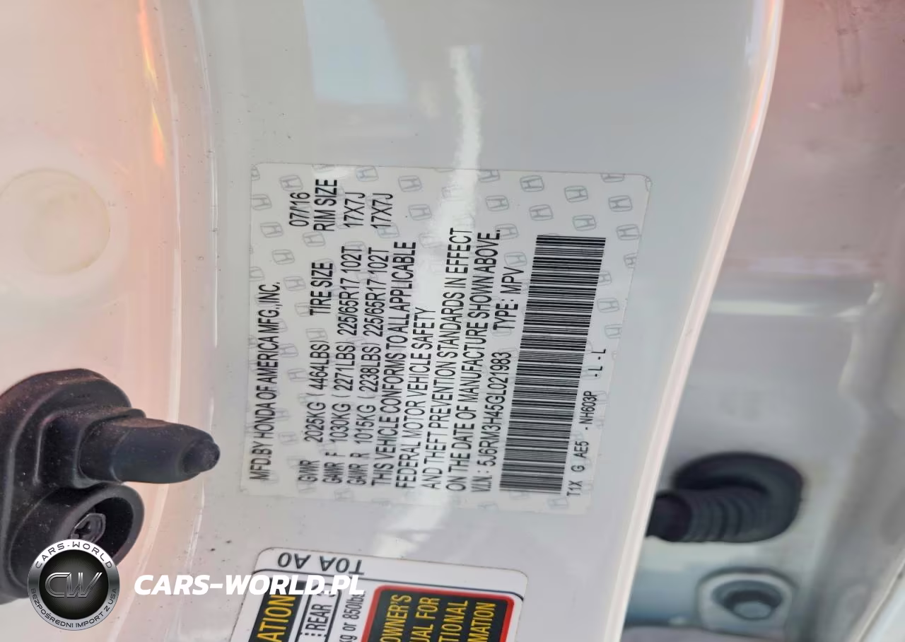 2016 Honda Cr-V Se VIN:5J6RM3H45GL021983 - 13