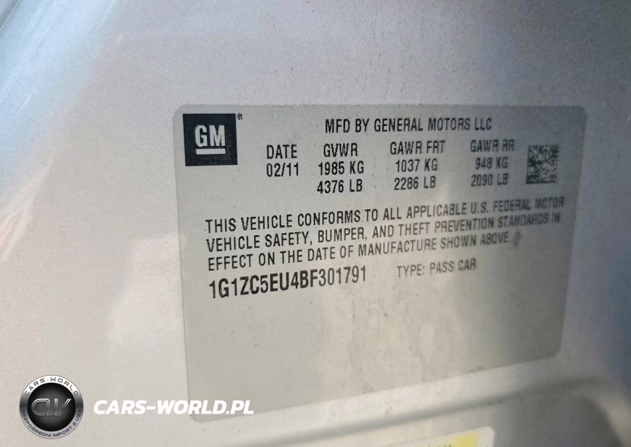 2011 Chevrolet Malibu 1Lt VIN:1G1ZC5EU4BF301791 - 12