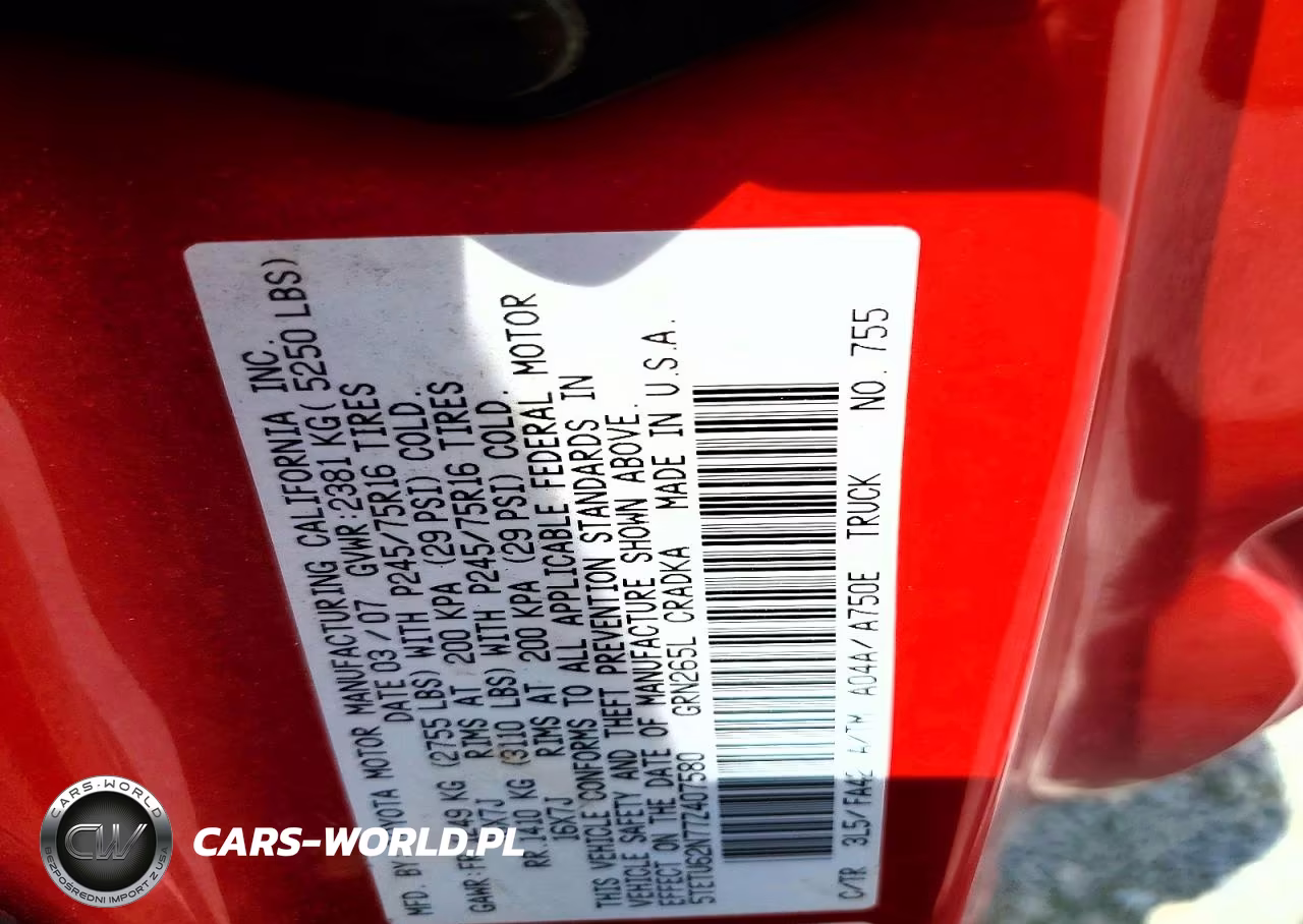 2007 Toyota Tacoma Prerunner Access Cab VIN:5TETU62N77Z407580 - 12
