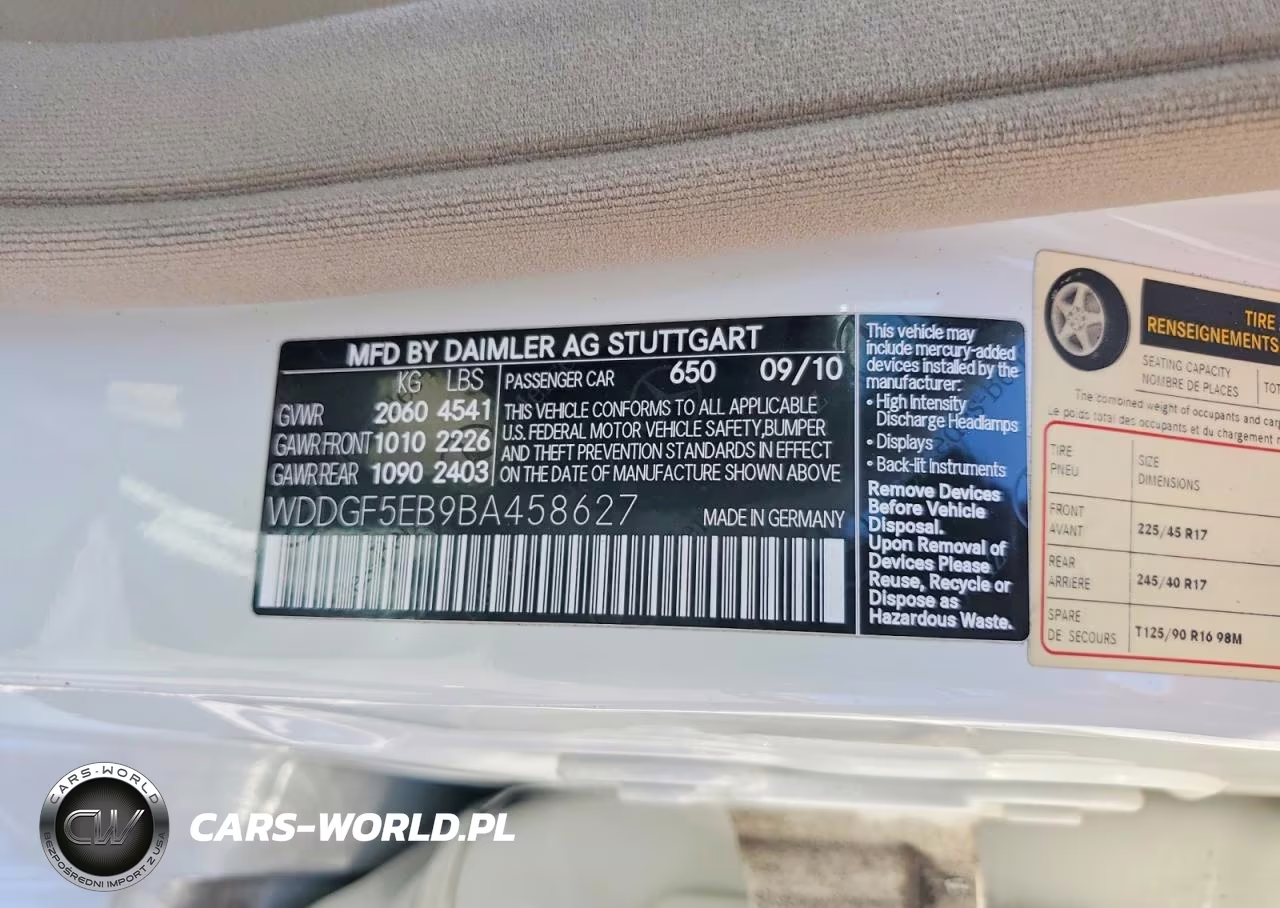 2011 Mercedes-Benz C 300 VIN:WDDGF5EB9BA458627 - 13