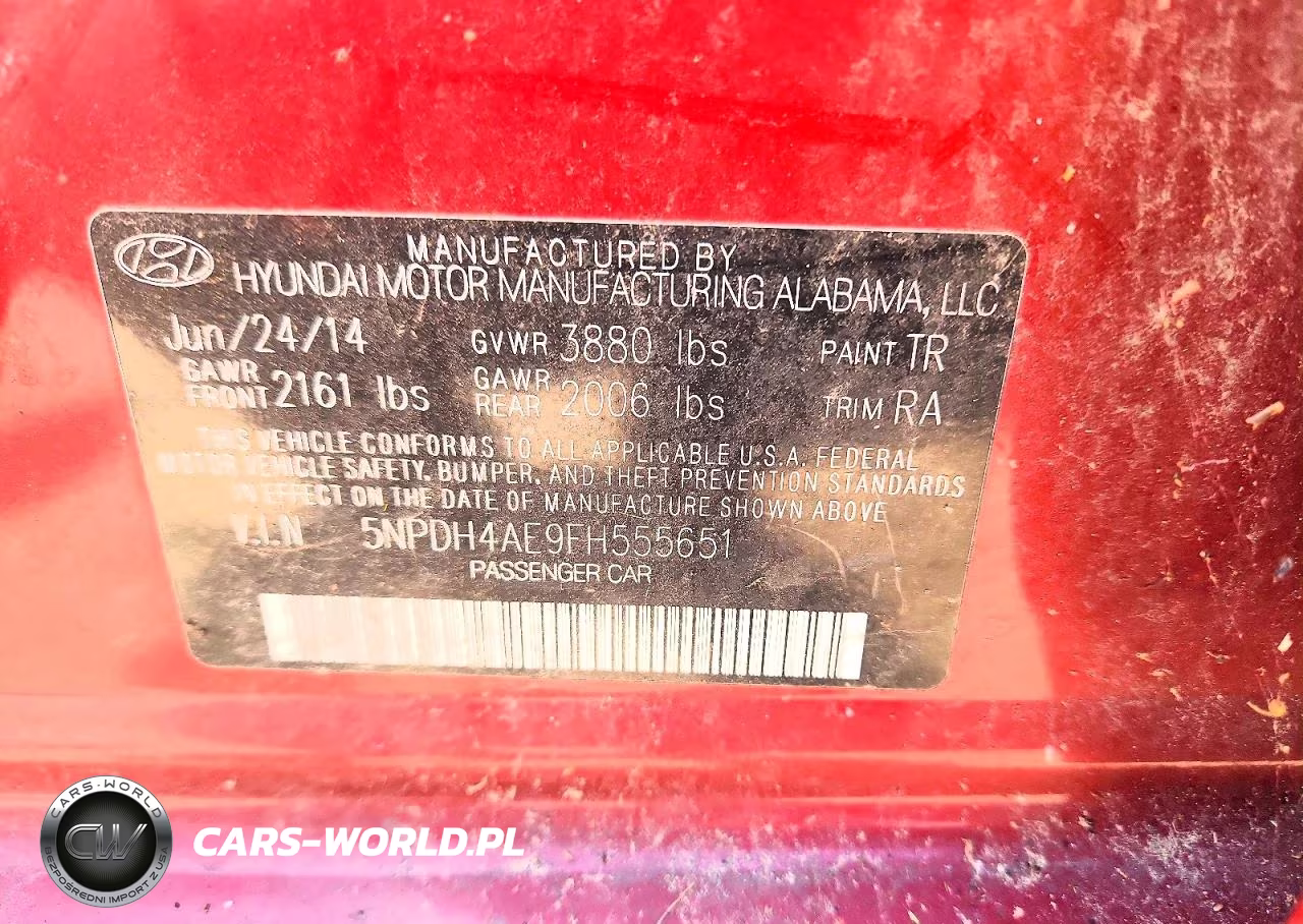 2015 Hyundai Elantra Se VIN:5NPDH4AE9FH555651 - 12