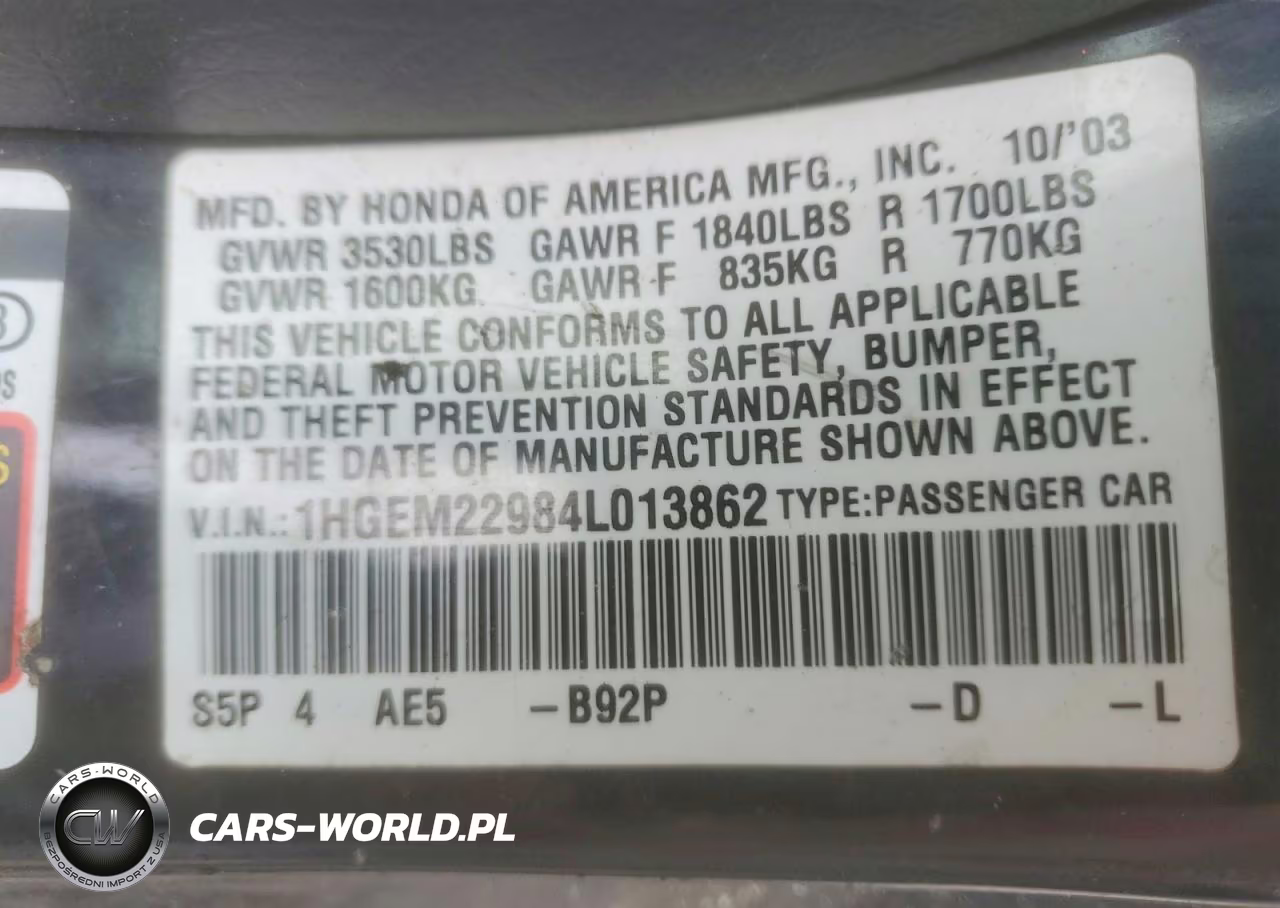 2004 Honda Civic Ex VIN:1HGEM22984L013862 - 13