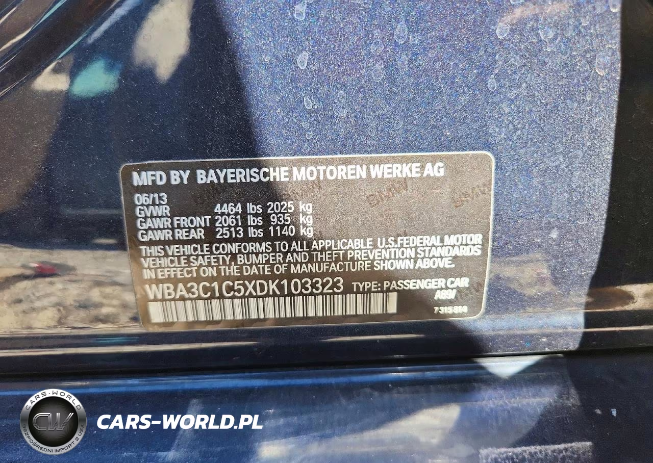 2013 BMW 328 I Sulev VIN:WBA3C1C5XDK103323 - 12