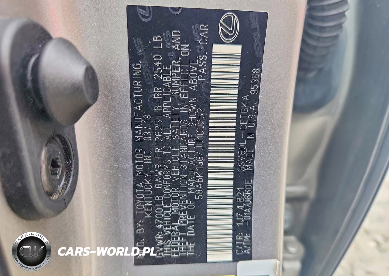 2018 Lexus Es 350 VIN:58ABK1GG7JU100252 - 13