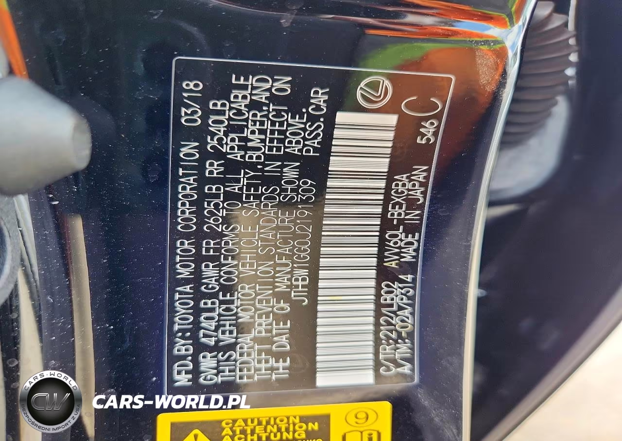 2018 Lexus Es 300H VIN:JTHBW1GG0J2191309 - 13