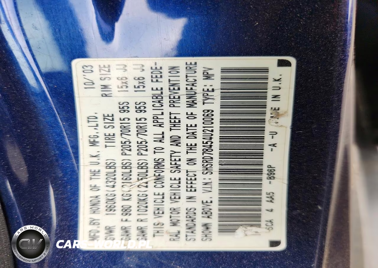 2004 Honda Cr-V Lx VIN:SHSRD78454U210069 - 13