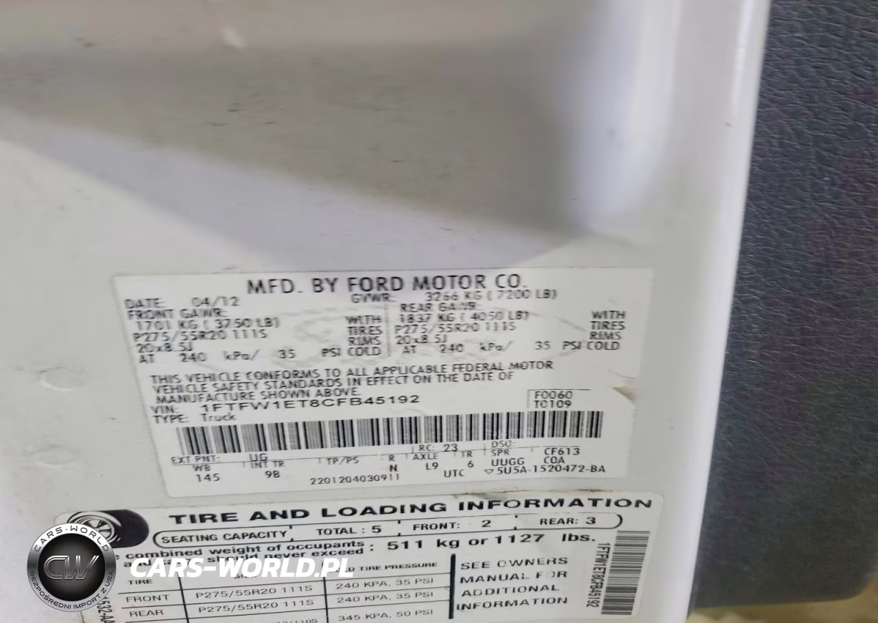 2012 Ford F150 Supercrew VIN:1FTFW1ET8CFB45192 - 12
