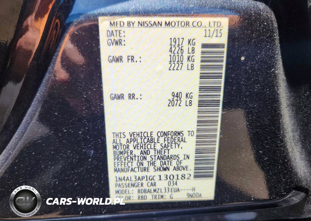 2016 Nissan Altima 2.5 Sv VIN:1N4AL3AP1GC130182 - 13