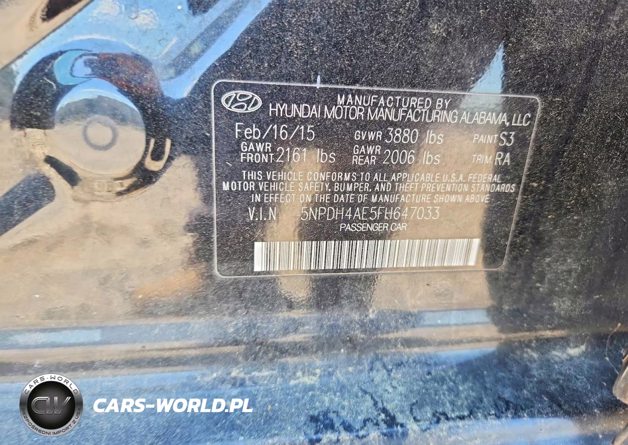 2015 Hyundai Elantra Se VIN:5NPDH4AE5FH647033 - 12