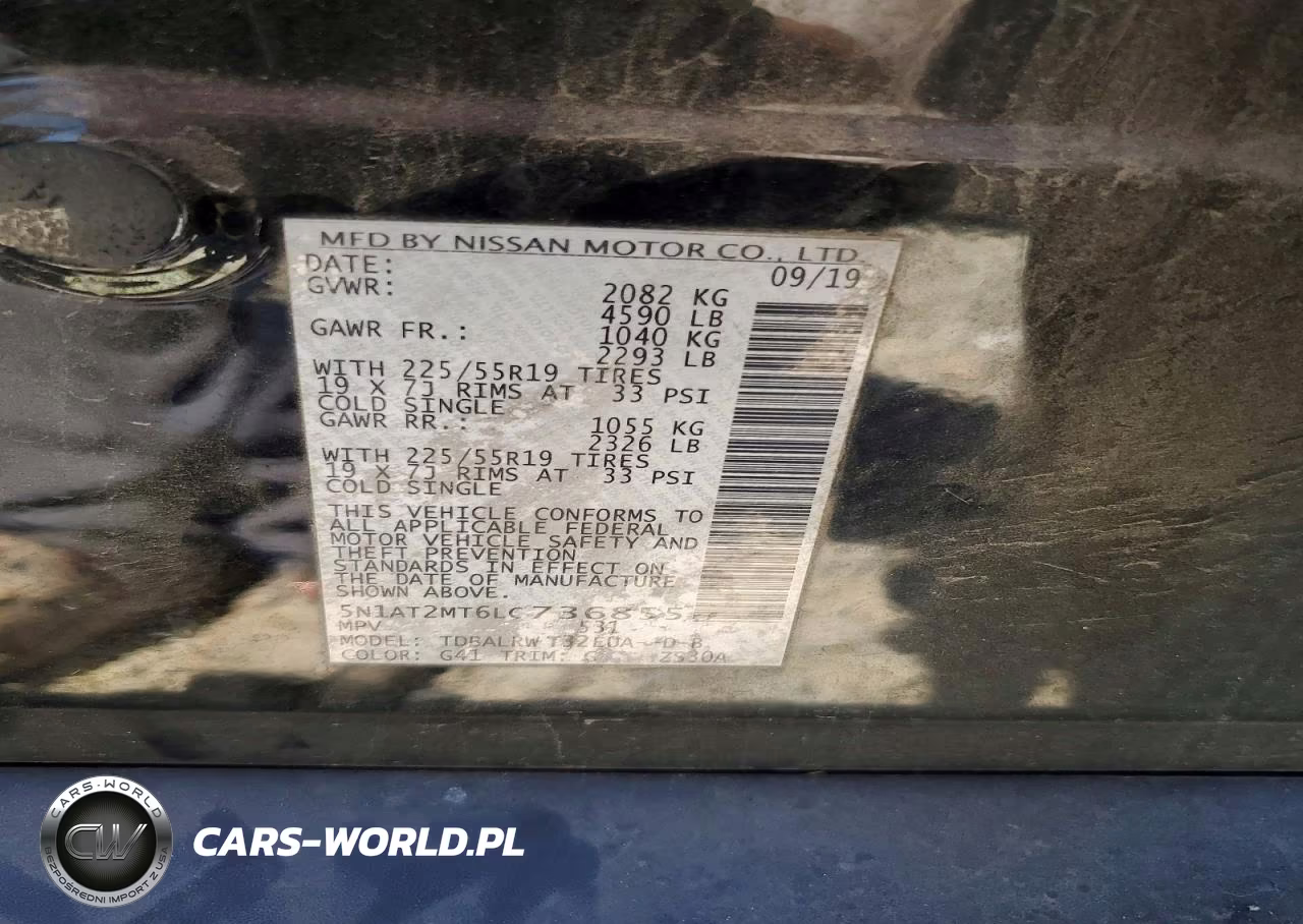 2020 Nissan Rogue S VIN:5N1AT2MT6LC736855 - 14