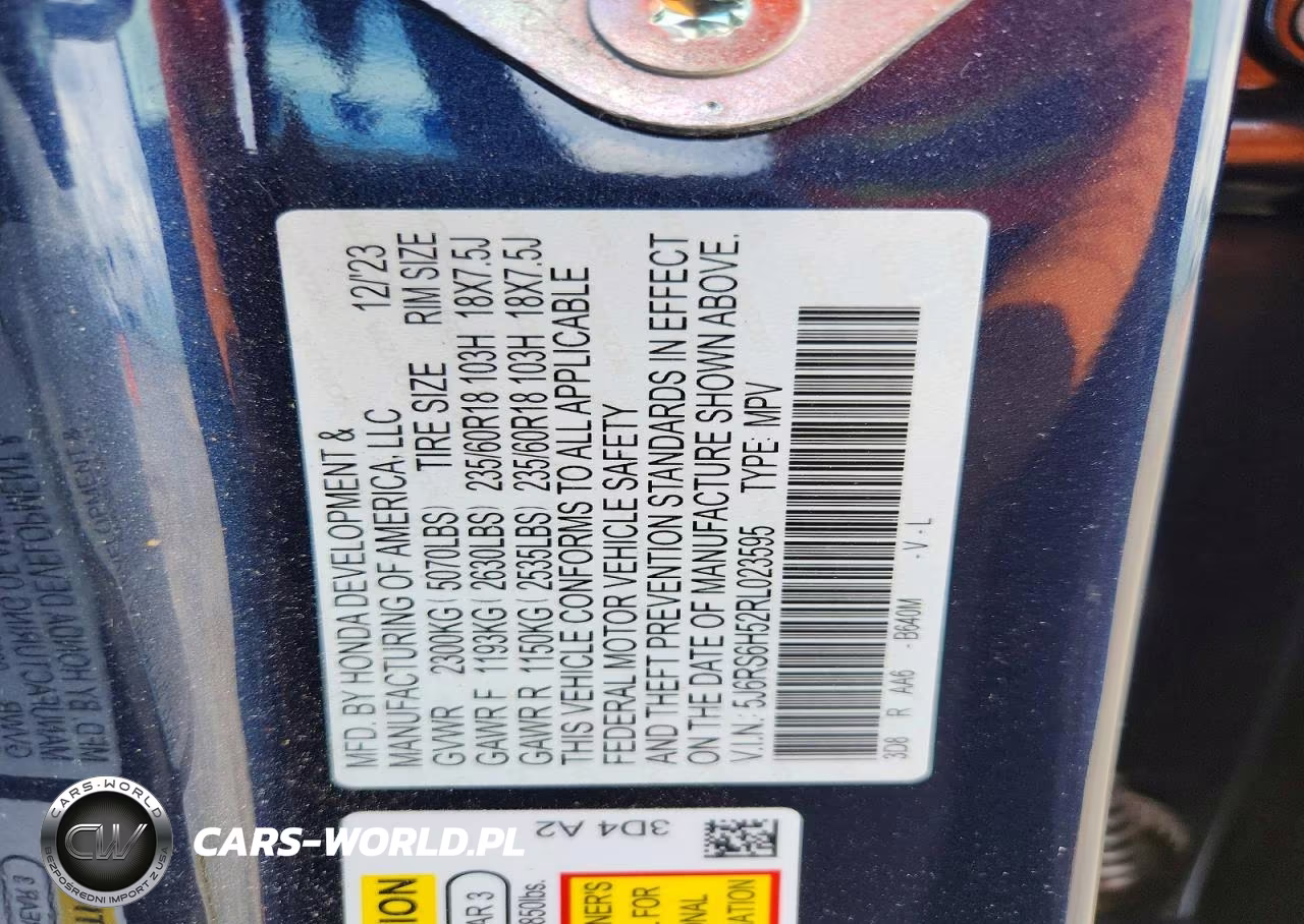 2024 Honda Cr-V Sport VIN:5J6RS6H52RL023595 - 12