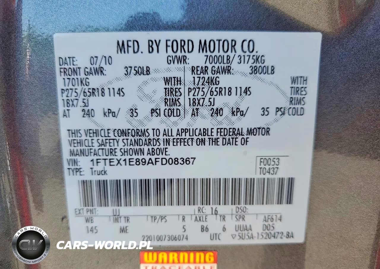 2010 Ford F150 Super Cab VIN:1FTEX1E89AFD08367 - 12