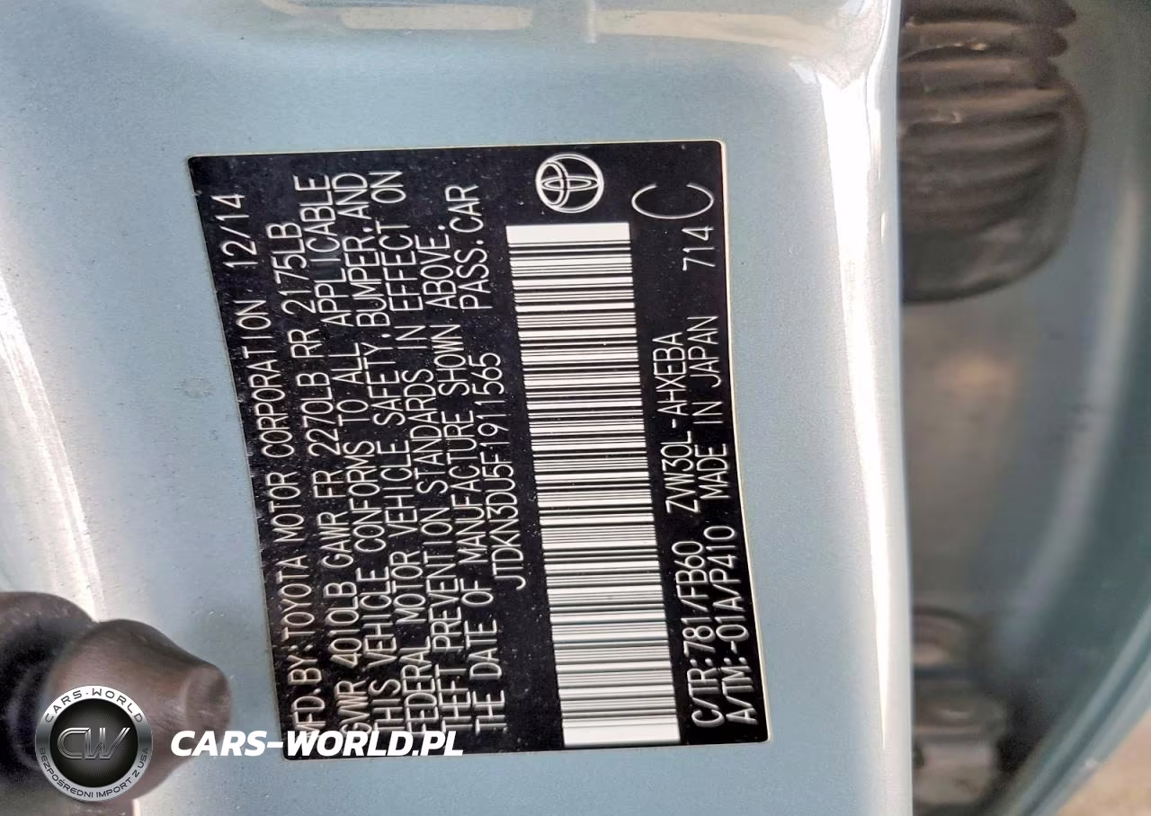 2015 Toyota Prius Two VIN:JTDKN3DU5F1911565 - 12