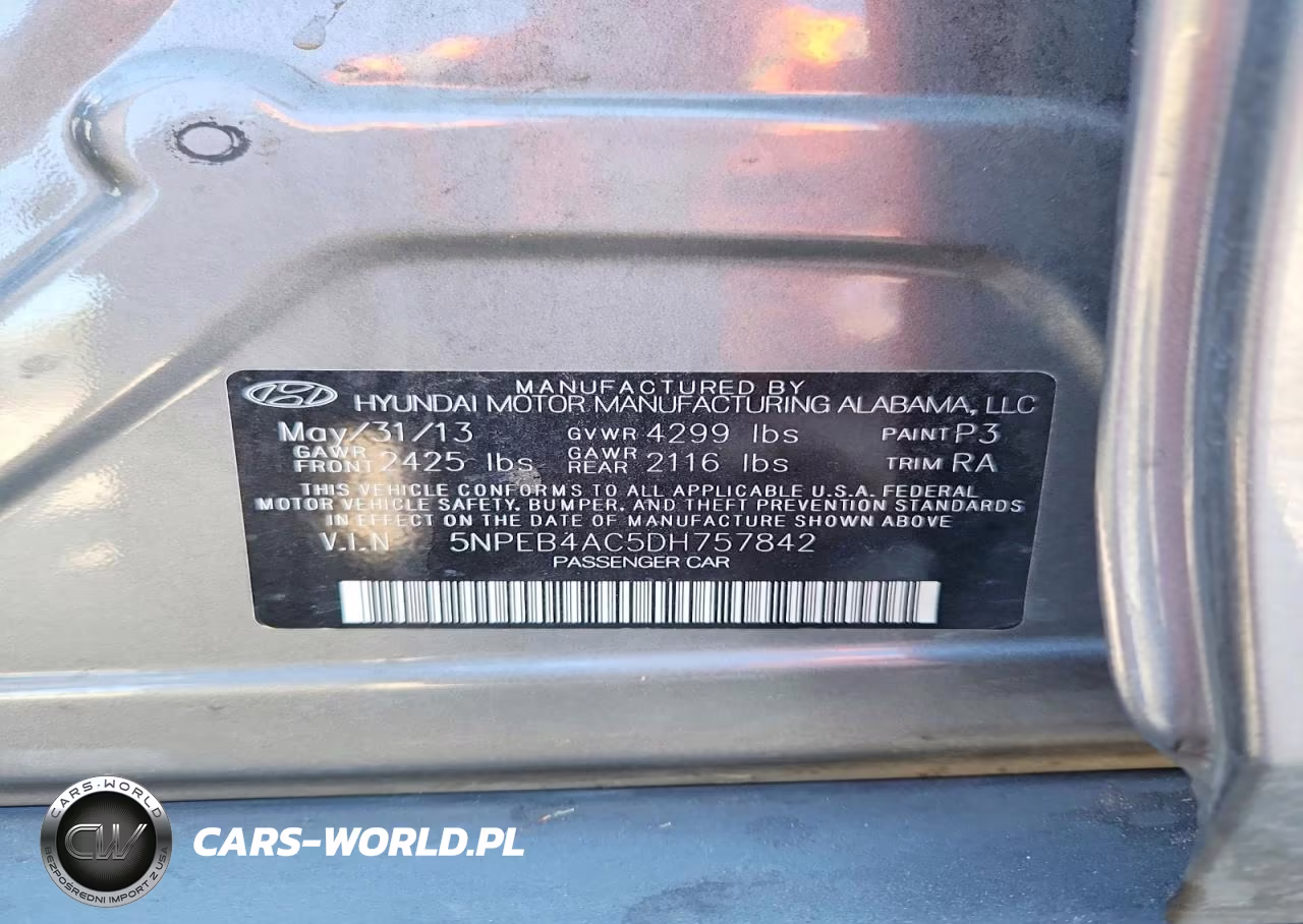 2013 Hyundai Sonata Gls VIN:5NPEB4AC5DH757842 - 13