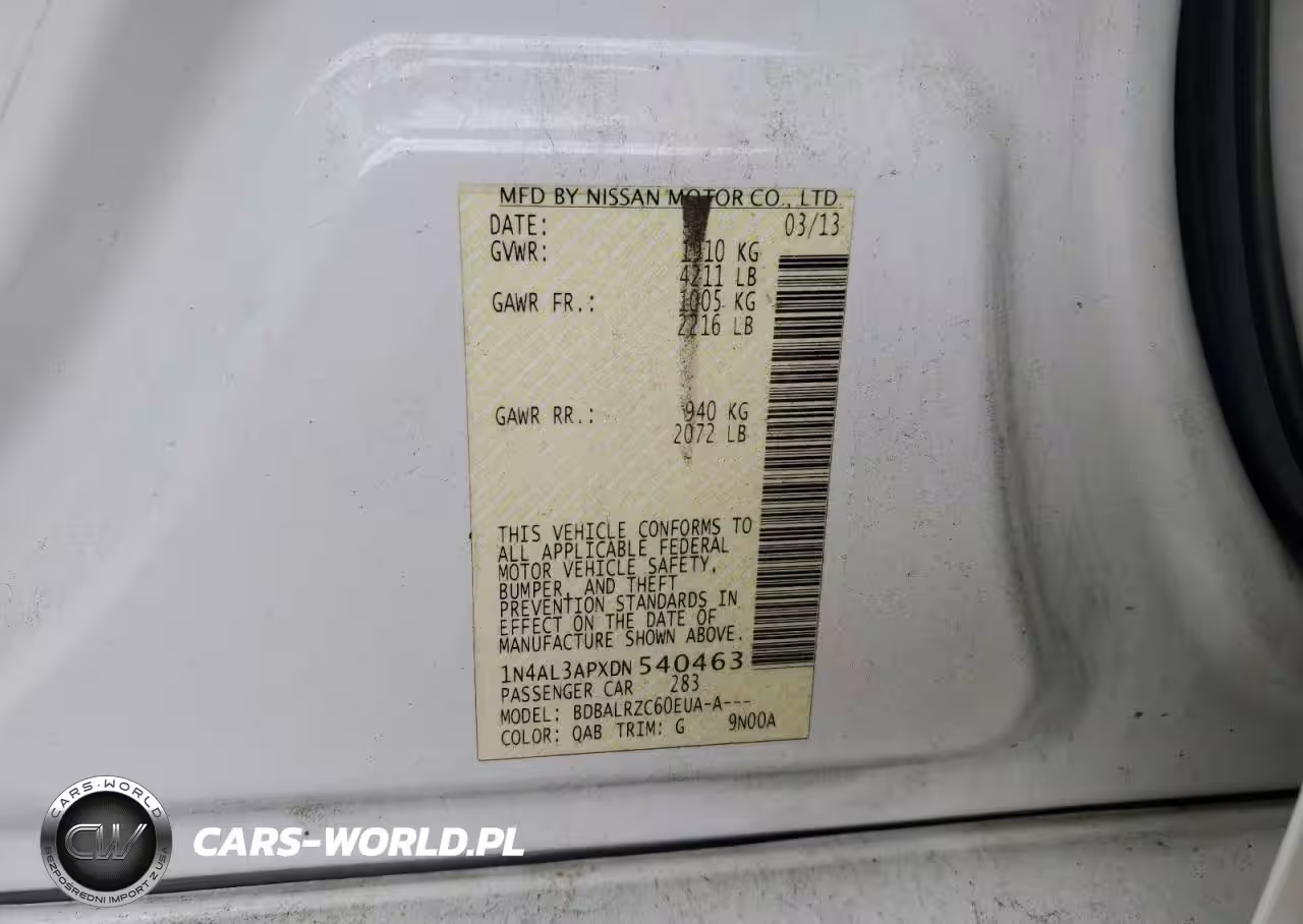 2013 Nissan Altima 2.5 VIN:1N4AL3APXDN540463 - 12