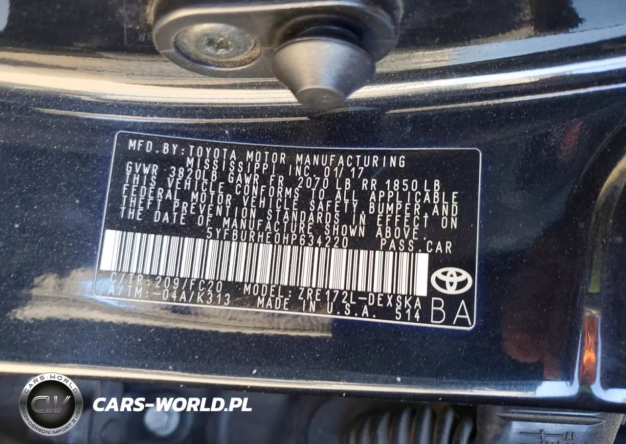 2017 Toyota Corolla Se VIN:5YFBURHE0HP634220 - 12