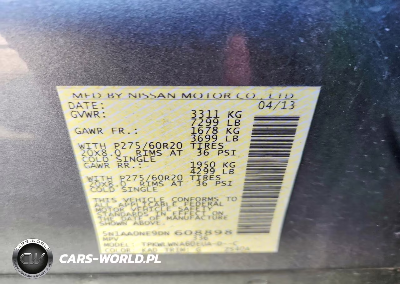 2013 Nissan Armada Platinum VIN:5N1AA0NE9DN608898 - 13
