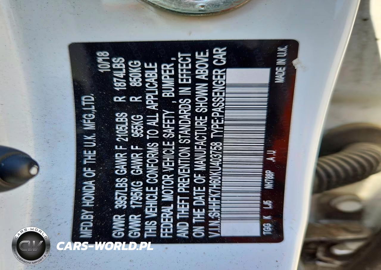 2019 Honda Civic Ex VIN:SHHFK7H60KU403758 - 12