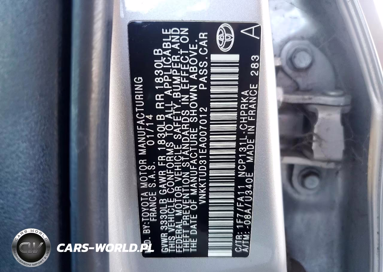 2014 Toyota Yaris 5-Door L Fleet VIN:VNKKTUD31EA007012 - 12