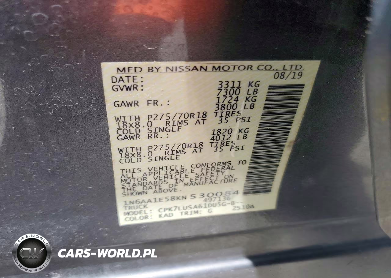 2019 Nissan Titan Pro-4X VIN:1N6AA1E58KN530084 - 13