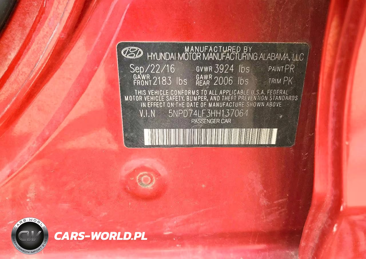 2017 Hyundai Elantra Se VIN:5NPD74LF3HH137064 - 12