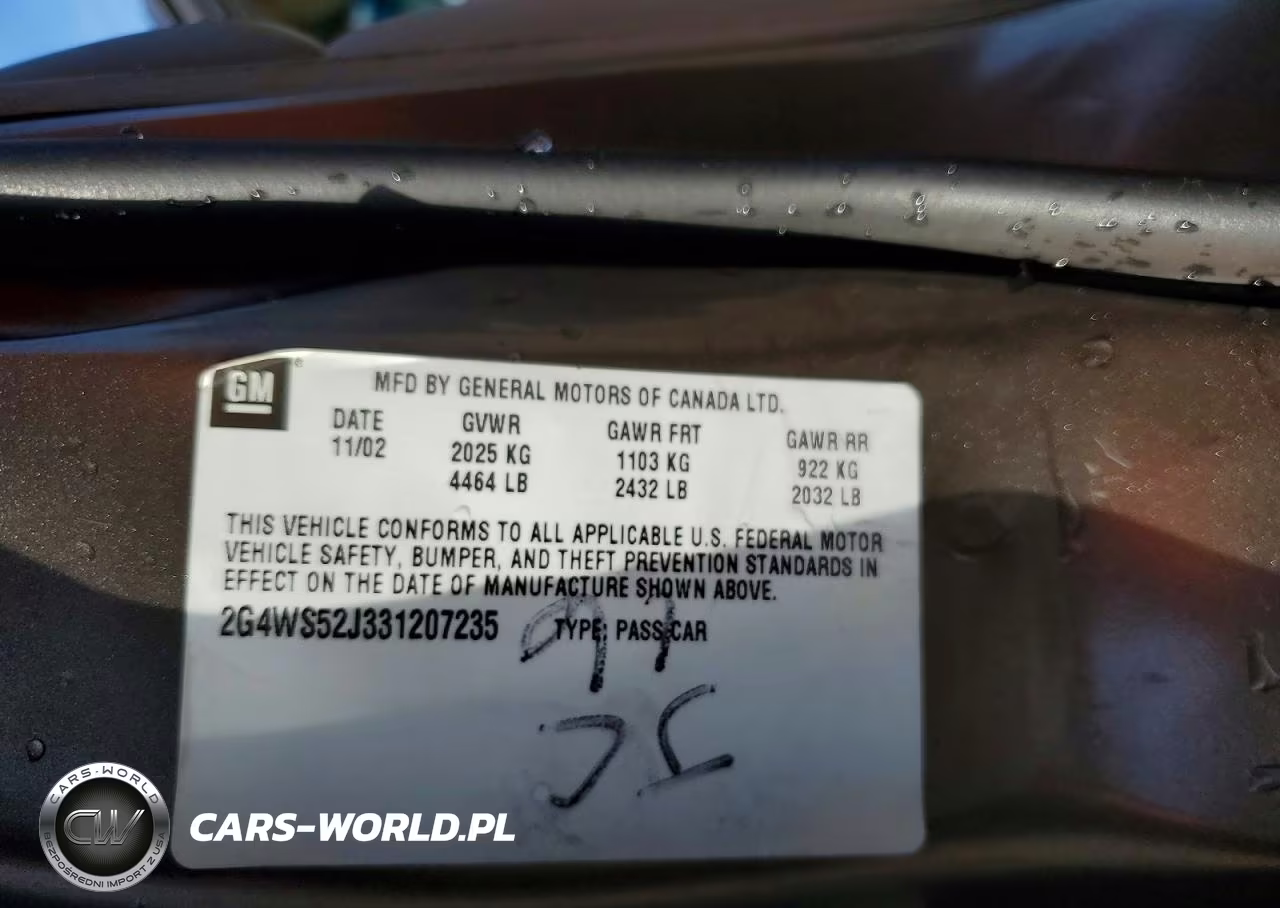 2003 Buick Century Custom VIN:2G4WS52J331207235 - 12