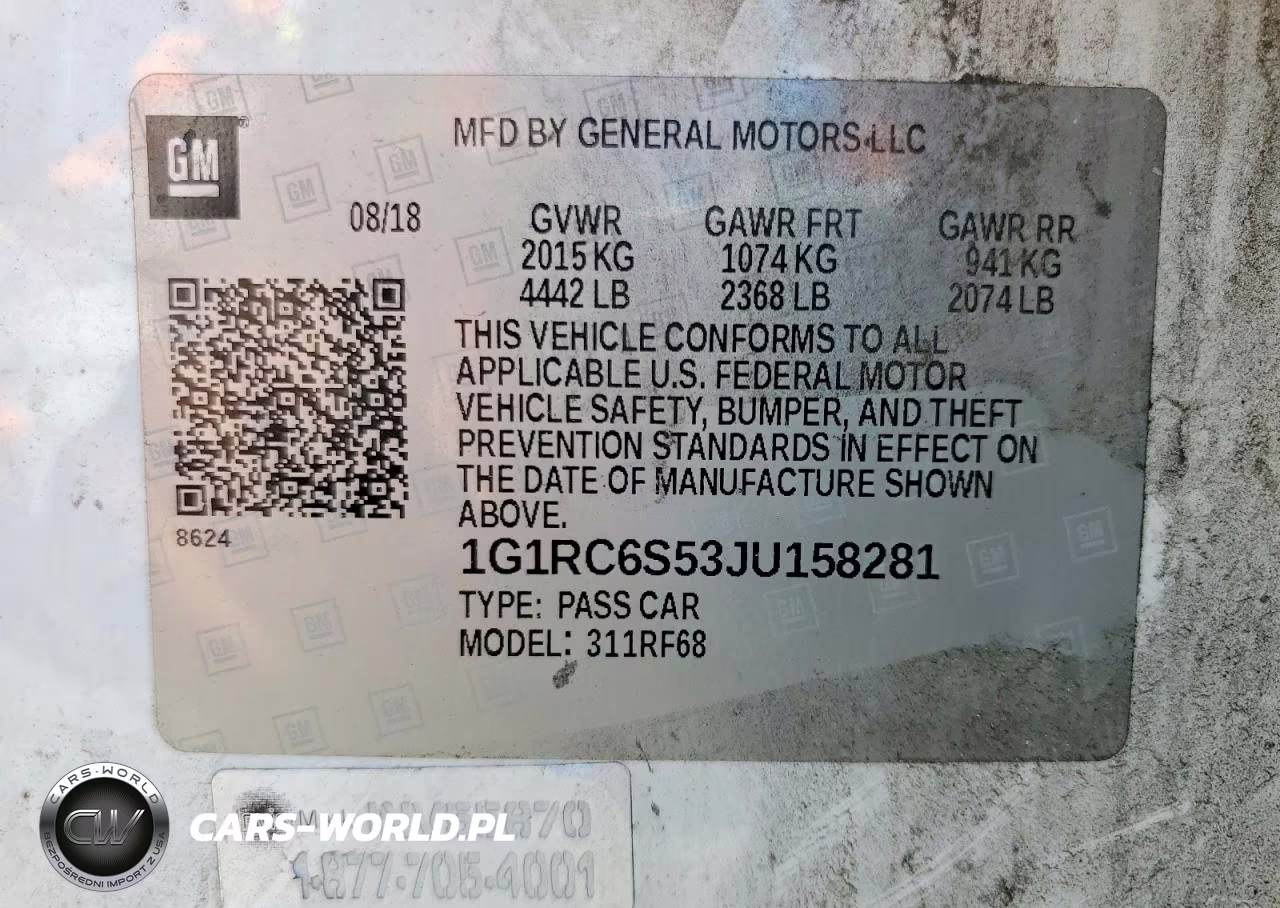 2018 Chevrolet Volt Lt VIN:1G1RC6S53JU158281 - 12