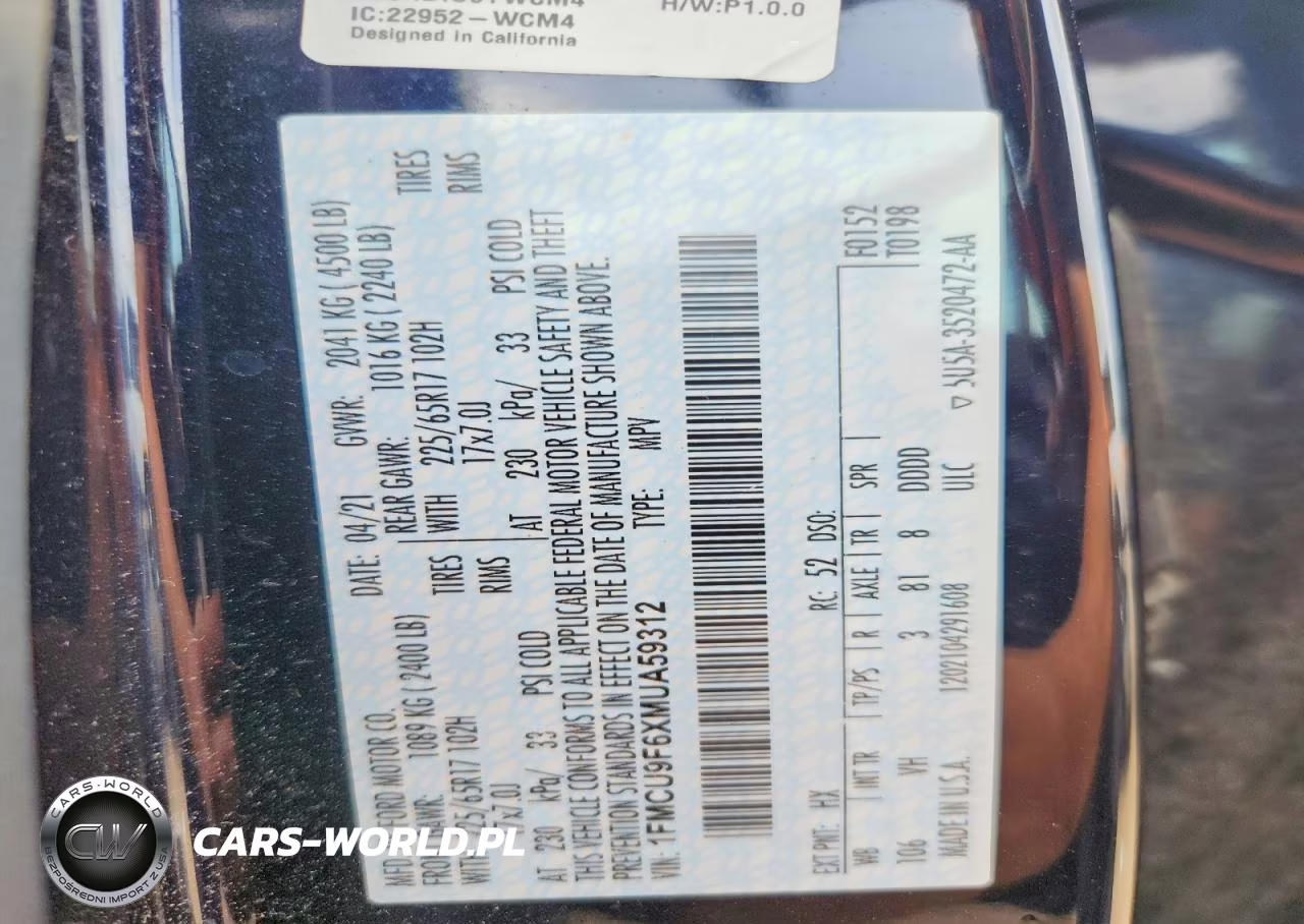 2021 Ford Escape S VIN:1FMCU9F6XMUA59312 - 12