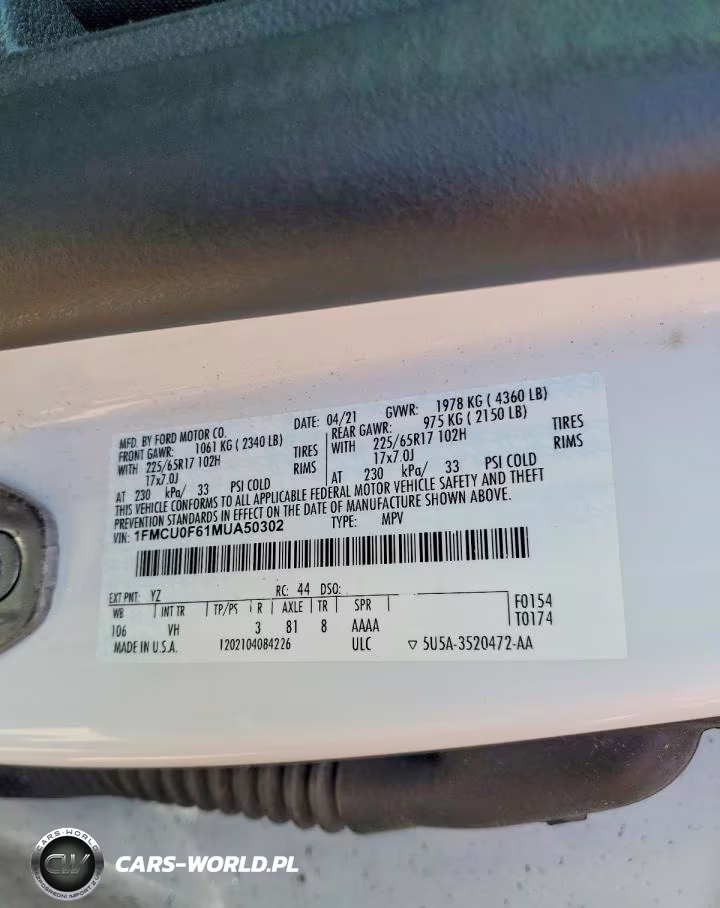 2021 Ford Escape S VIN:1FMCU0F61MUA50302 - 13