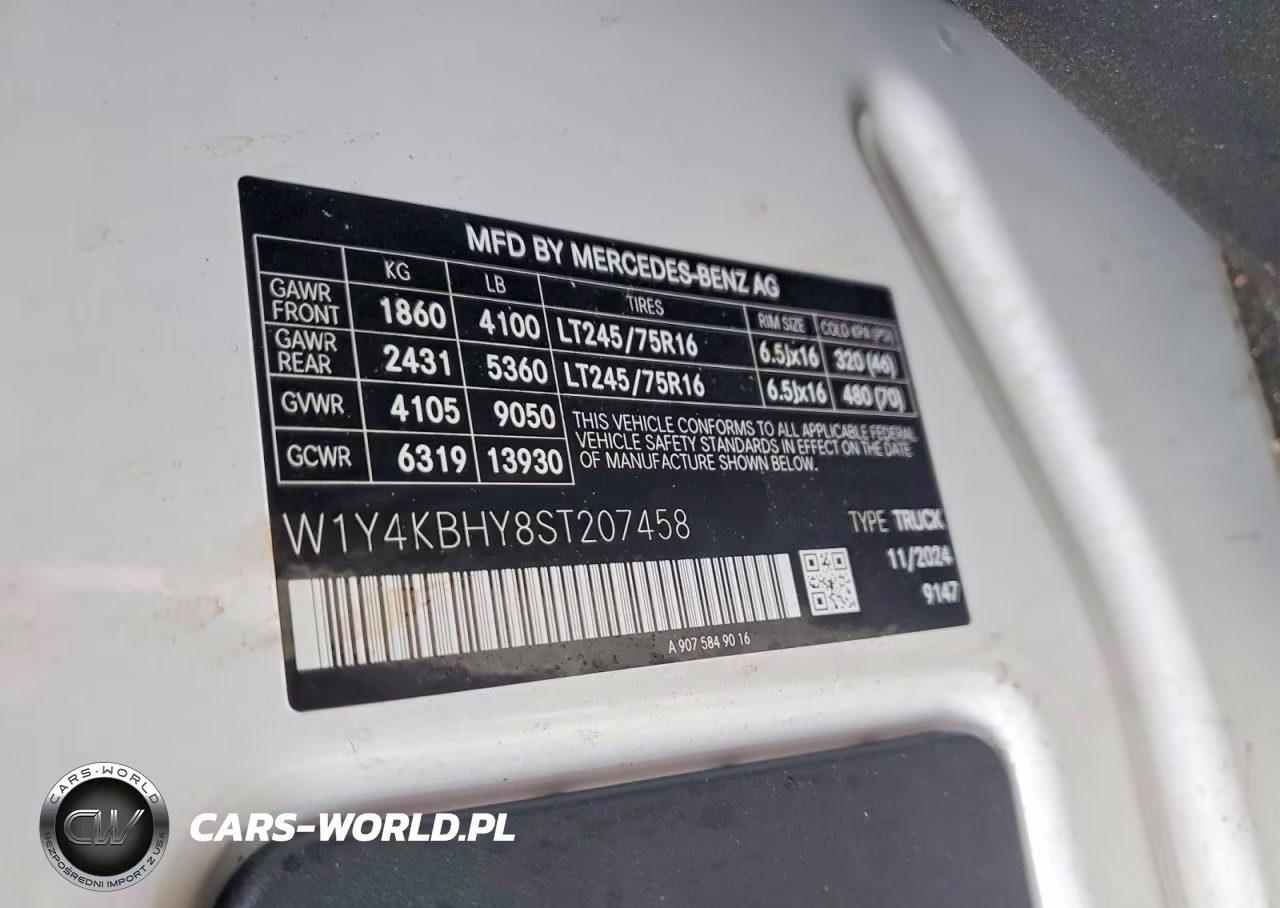 2025 Mercedes-Benz Sprinter 2500 VIN:W1Y4KBHY8ST207458 - 14