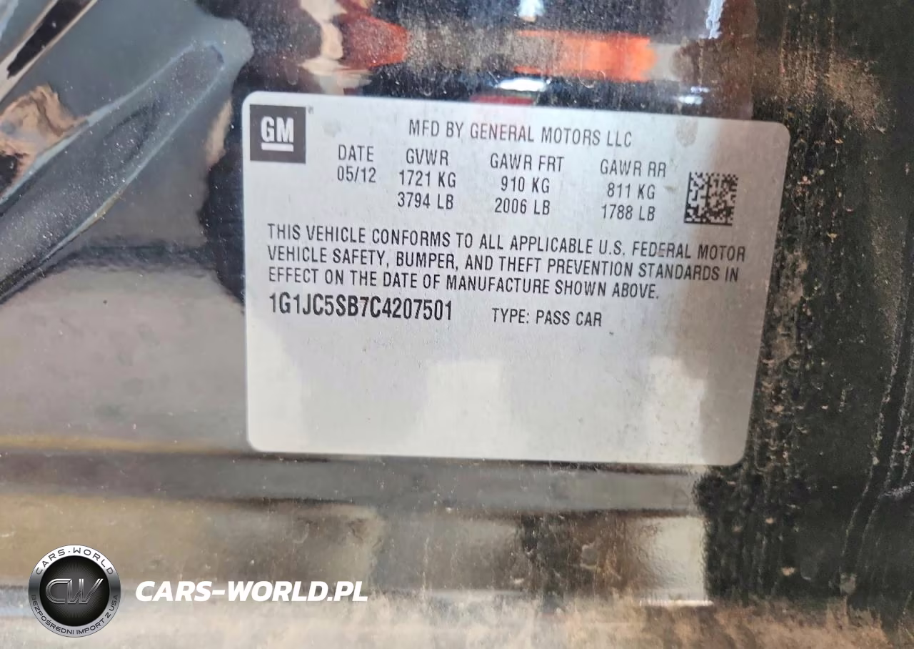 2012 Chevrolet Sonic Lt VIN:1G1JC5SB7C4207501 - 12