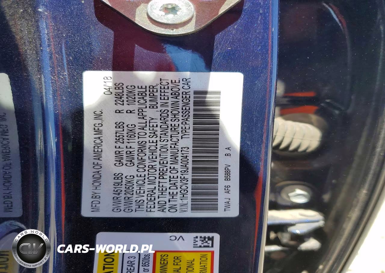 2018 Honda Accord Hybrid VIN:1HGCV3F19JA004173 - 12