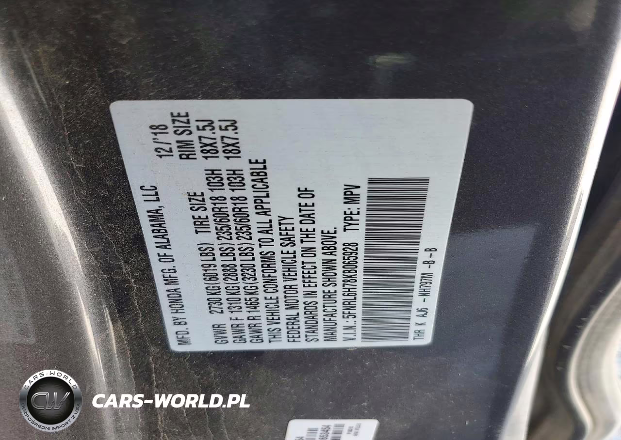 2019 Honda Odyssey Exl VIN:5FNRL6H78KB065928 - 13