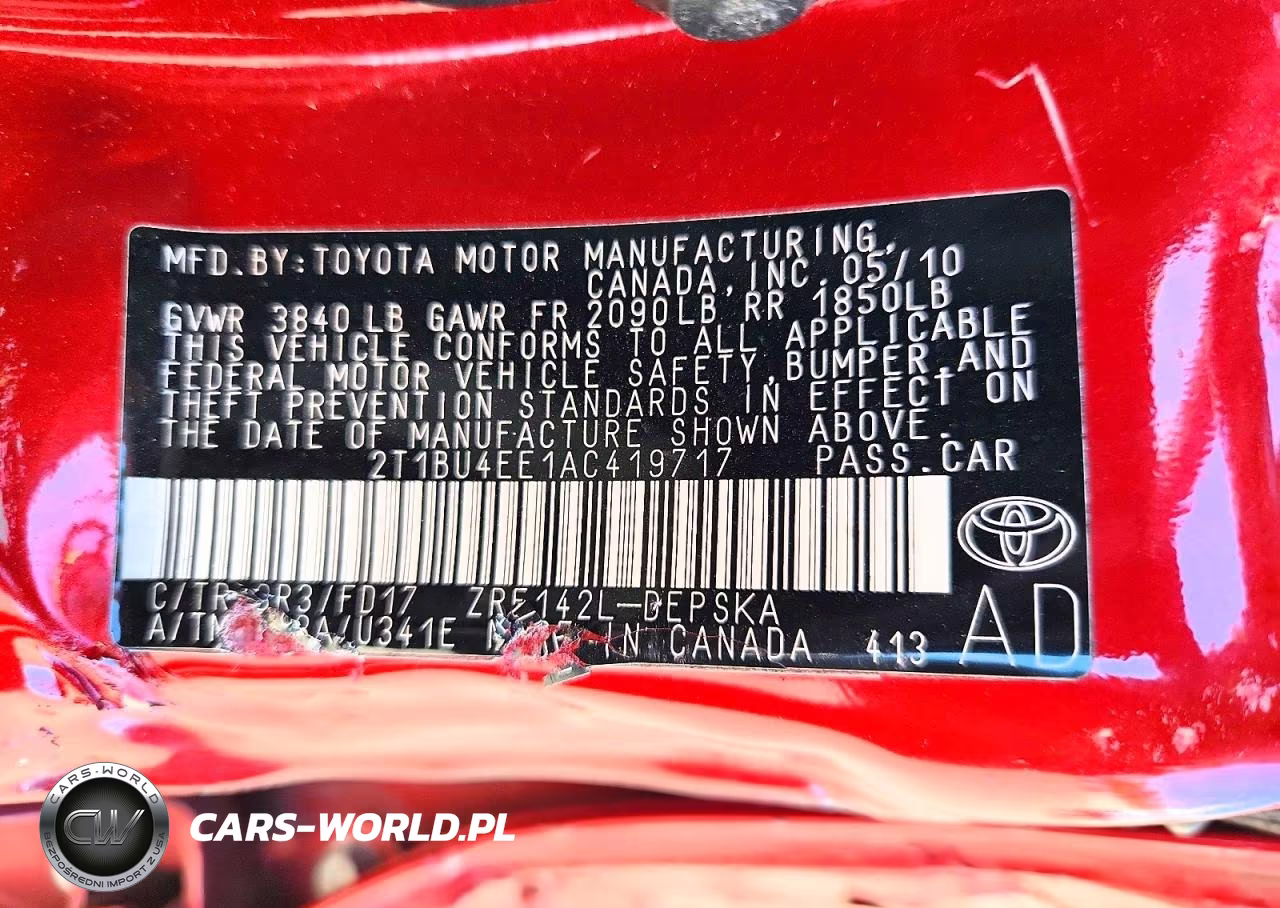 2010 Toyota Corolla S VIN:2T1BU4EE1AC419717 - 12