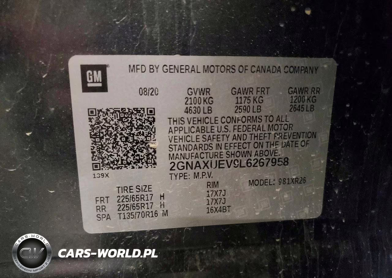 2020 Chevrolet Equinox Lt VIN:2GNAXUEV9L6267958 - 13